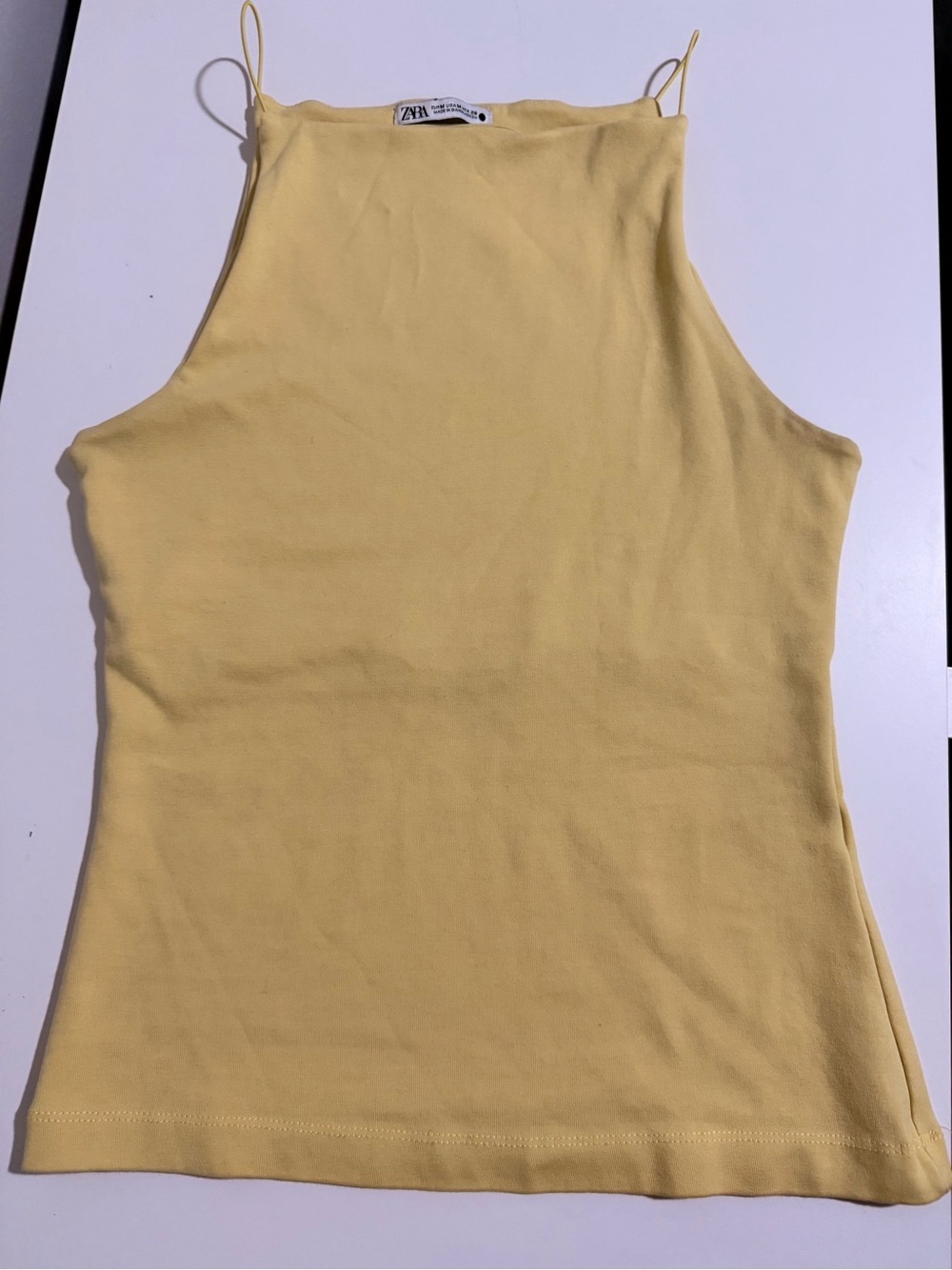 ZARA BUTTER YELLOW HALTER CAMI TOP SIZE M - EUR M USA M